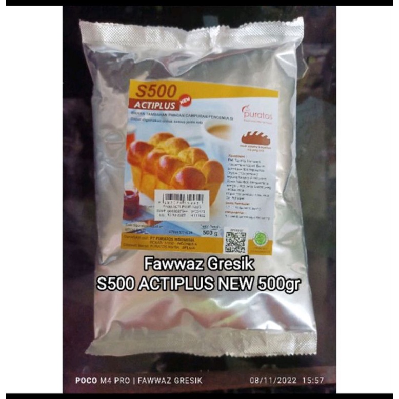 PURATOS S500 ACTI PLUS 250gr / BREAD IMPROVER Puratos ActiPlus 500gr / PENGEMBANG - PELEMBUT Roti Donat