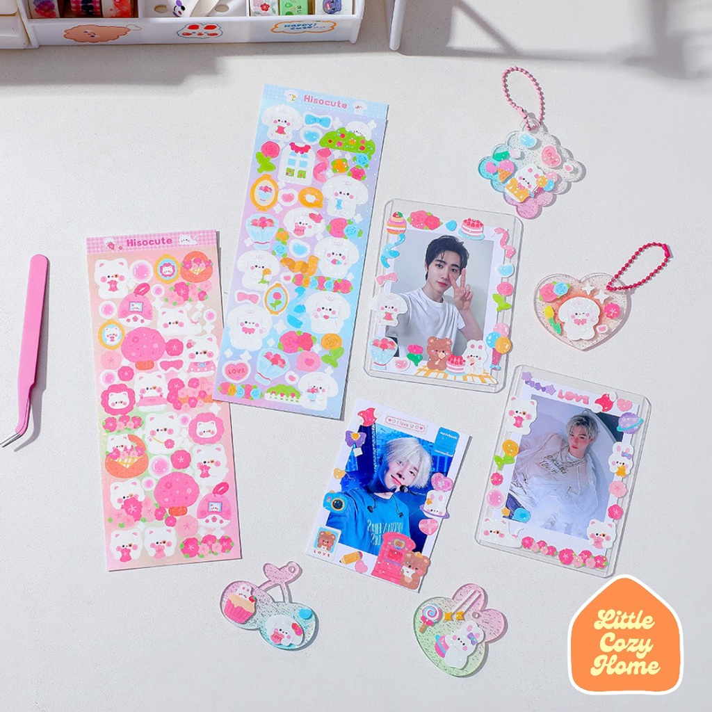 Korean Sticker Sheet / Cute Cartoon Animals Roll Deco Stickers / Stiker Gulung Kertas Motif ala Korea Lucu Unik Murah Dekorasi Alat Tulis Kado Anak Perempuan