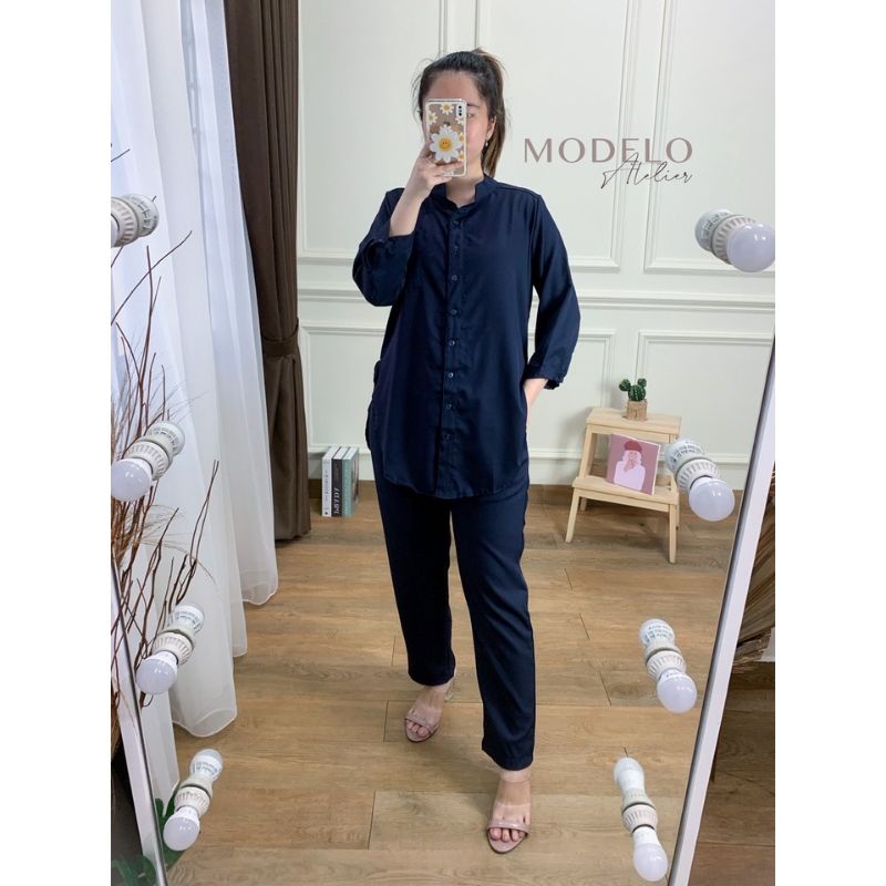 Setelan Celana Pajamas One set Crincle Airflow fit to L Piyama Nyaman