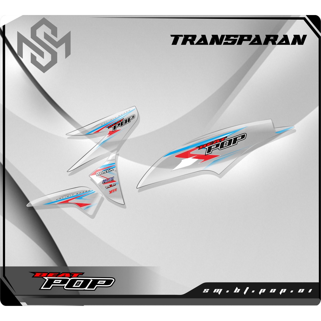 Stiker Striping Decal Transparan BEAT POP - Sticker Honda BEAT Aksesoris Body Motor SM01