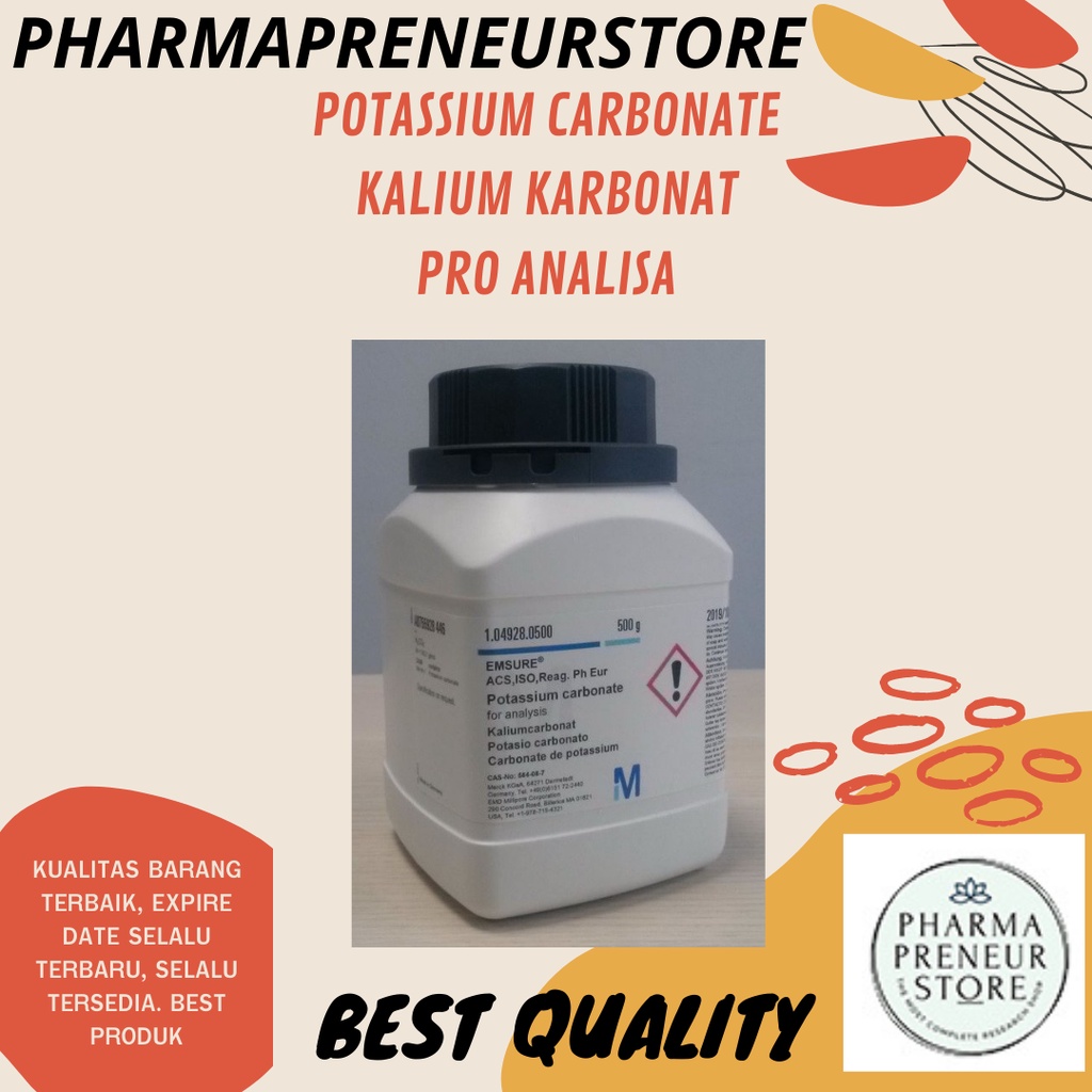 POTASSIUM CARBONATE / KALIUM KARBONAT PRO ANALISA MERCK 5 DAN 10 GRAM MERCK BEST QUALITY