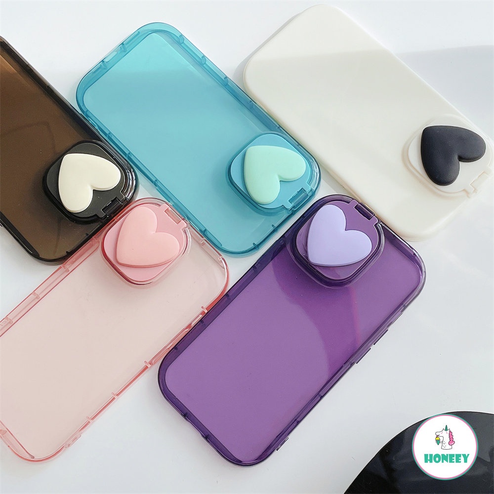 Soft Case TPU Motif Hati 3D Multi Warna Adjustable Untuk IPhone 14 13 12 11 Pro Max