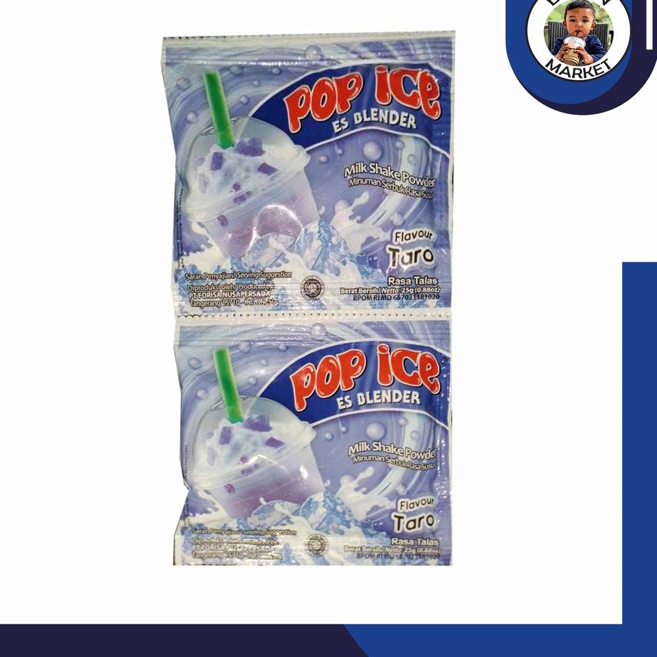 

>XC26619< Pop Ice Es Blender Taro Renceng 10 Pcs Sachet 25gram