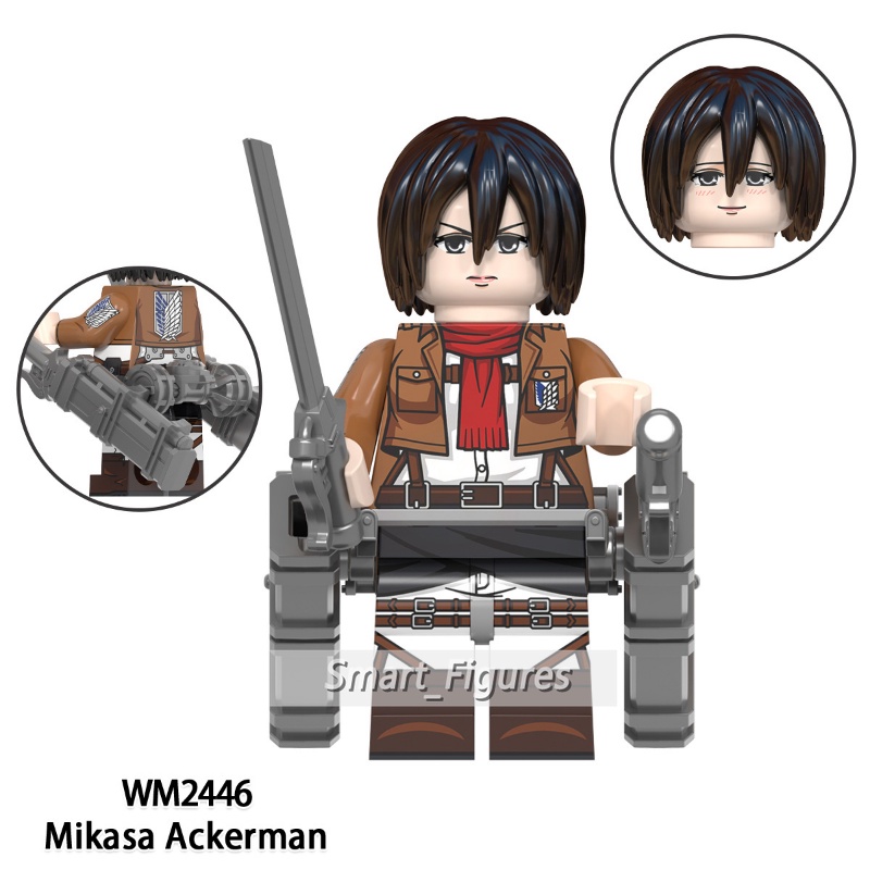 Blok Bangunan Attack on Titan Minifigures Armin Arlert Eren Jaeger Colossal Titan Kartun Mini Angka WM6148 Mainan