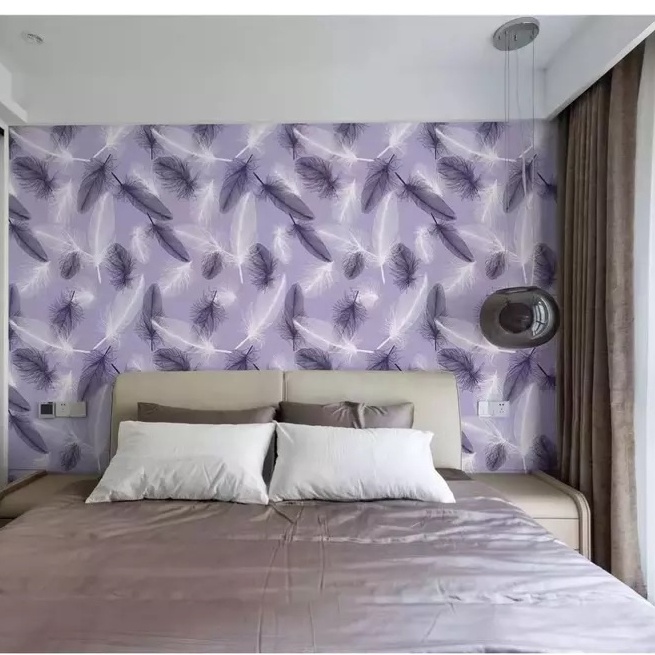 Wallpaper Dinding Motif Merak Hijau Ukuran Panjang 10Meter x Lebar 45CM