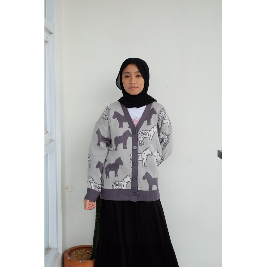 HORSE CARDY / CARDIGAN KNIT / CARDIGAN CANTIK / HORSE CARDIGAN / CARDIGAN WANITA