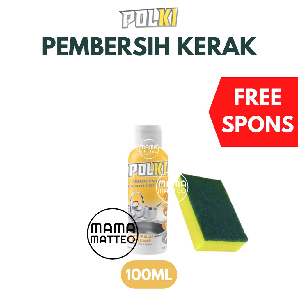 POLKI Bundle Paket Trio / Kerak 100ml + Kulkas 400ml + Nat&amp;Keramik 500ml / Pembersih Toilet Kulkas Dapur Stainless Kaca Nat Keramik / BANDUNG