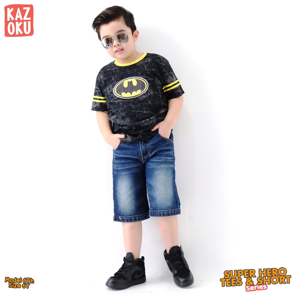 Setelan Anak Laki Laki Umur 4 Tahun Motif Superhero Batman Setelan Celana Pendek Jeans Anak Laki Lak