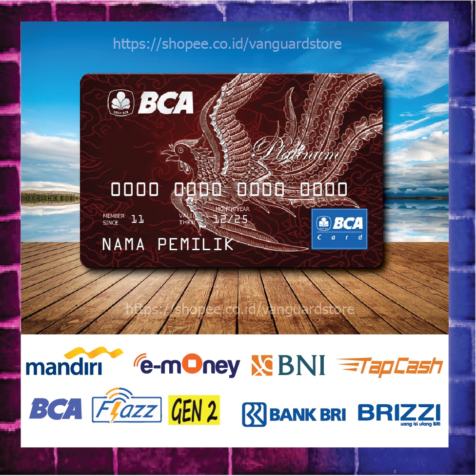 KARTU E MONEY E TOLL MAROON BATIK CARD DEBIT CREDIT EMONEY MANDIRI FLAZZ BCA BNI TAPCASH BRIZZI BRI