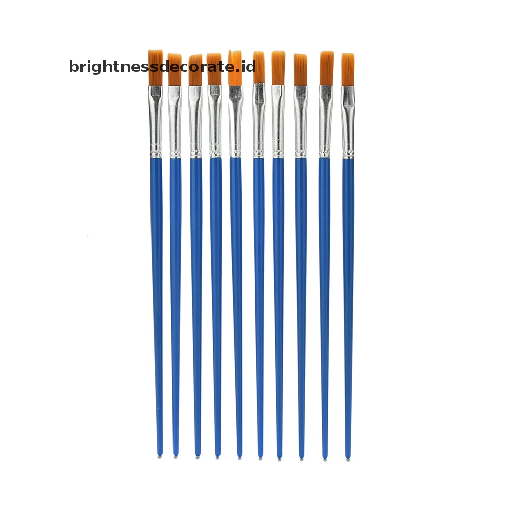 [Birth] 10pcs/set Kuas Cat Set New Nylon Blue Brush Kid Watercolor Gambar Paing [ID]