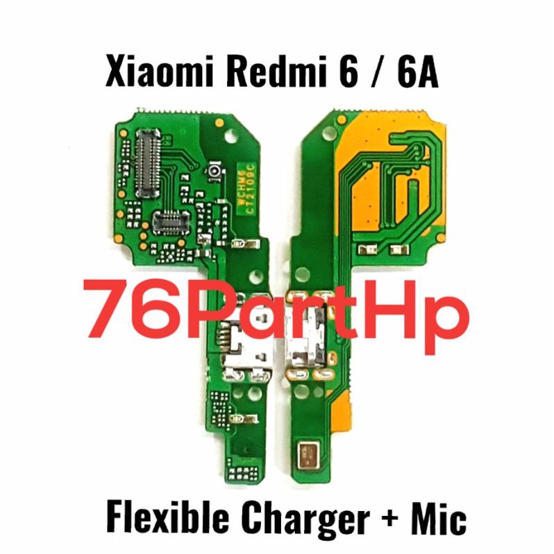 Ori Papan Konektor PCB Connector Charger Mic Xiaomi Redmi 6 - 6A