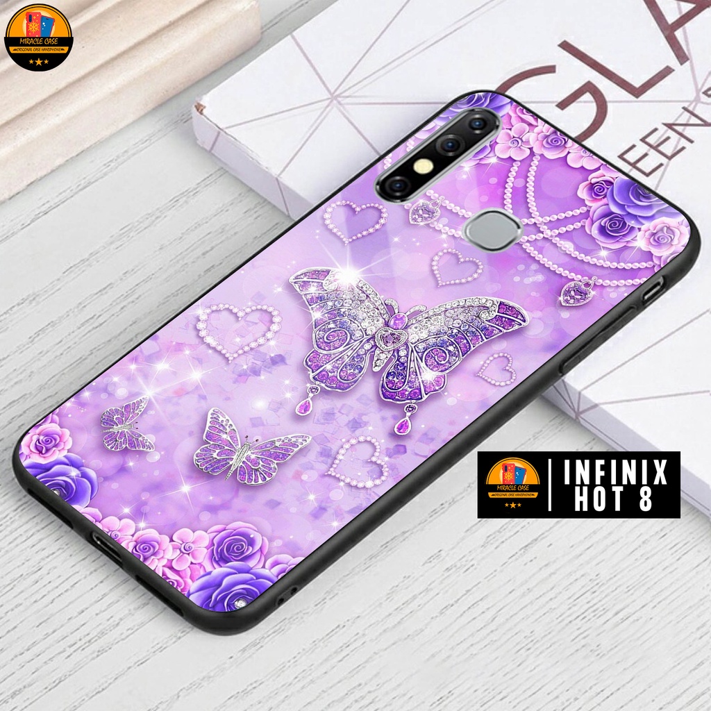 Case INFINIX HOT 8 - Casing INFINIX HOT 8 Terbaru 2022 MIRACLE CASE [ BUTTERFLY ] Silikon INFINIX HO