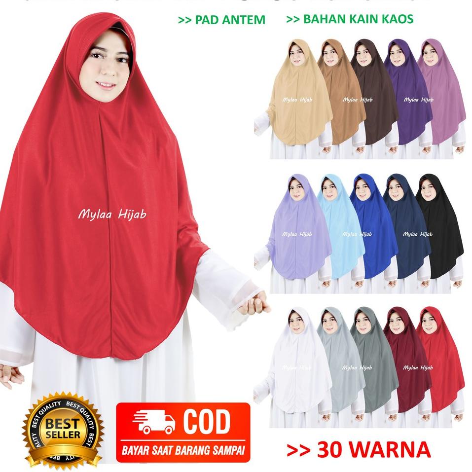 【Penjualan Terbaik】✅COD JILBAB INSTAN BERGO kerudung krudung hijab size XL NON SERUT bahan kaos anak