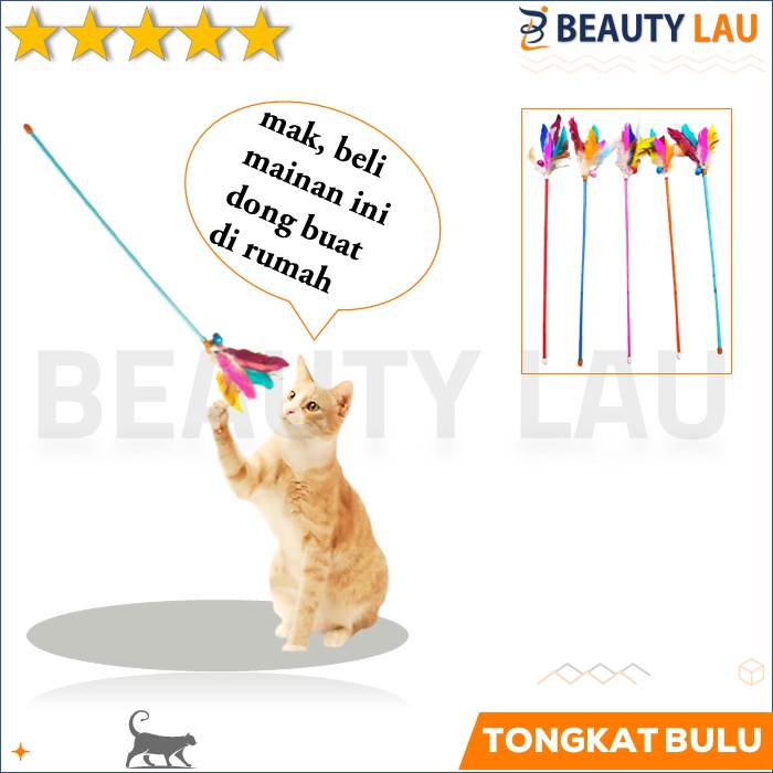 CAT TEASER MAINAN ANAK KUCING STICK TONGKAT BULU KUCING CAT TOY MURAH