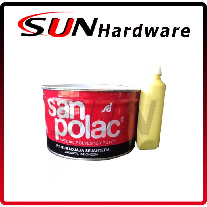 Dempul San Polac Plastik 1 Kg Sanpolac Polyester Putty Mobil Motor Plastik Fiber