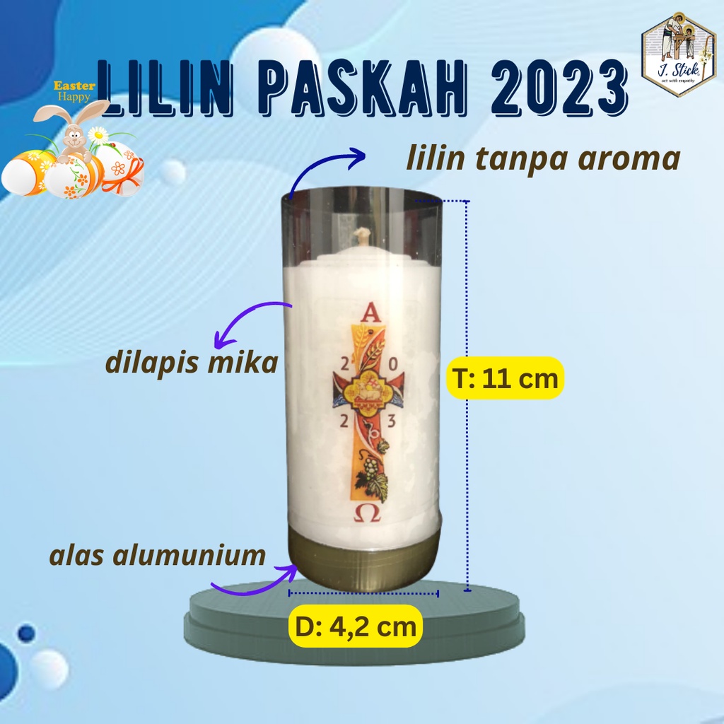 LILIN PASKAH 2023 (S, tinggi 11 x dia. 4,2 cm)