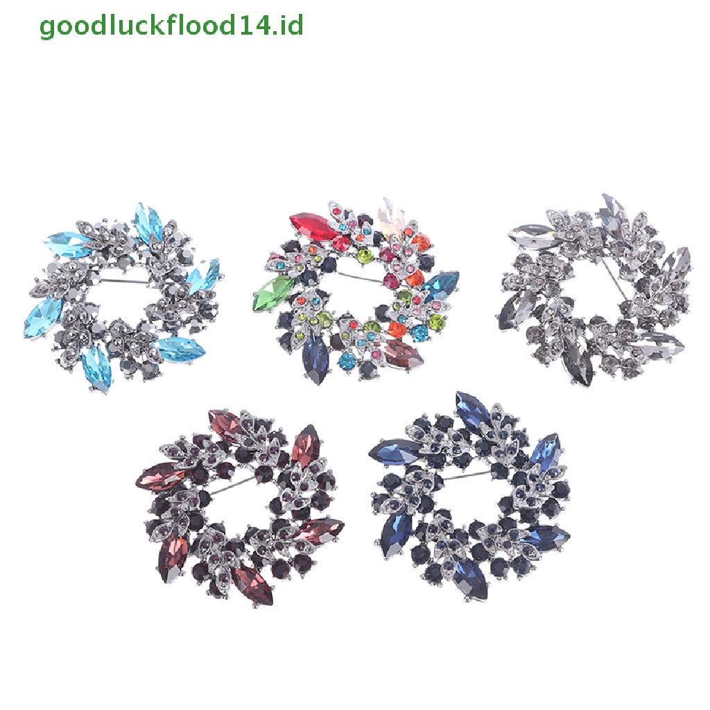 [GOOGFOUR] Kristal Berlian Imitasi Emas Cina Redbud Bunga Bros Pin Wanita Brooch [TOP]