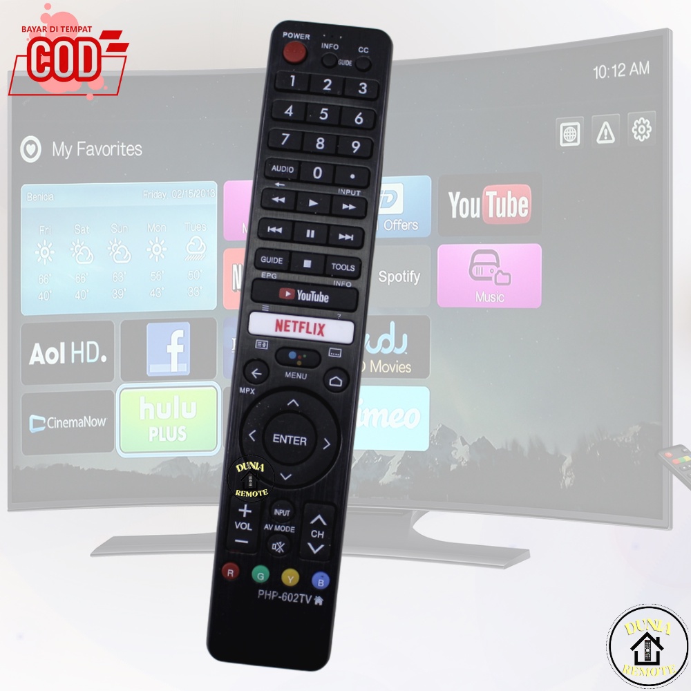 Remot Remote TV SHARP LED AQUOS pengganti remote SMART TV ANDROID 602 youtube netflix