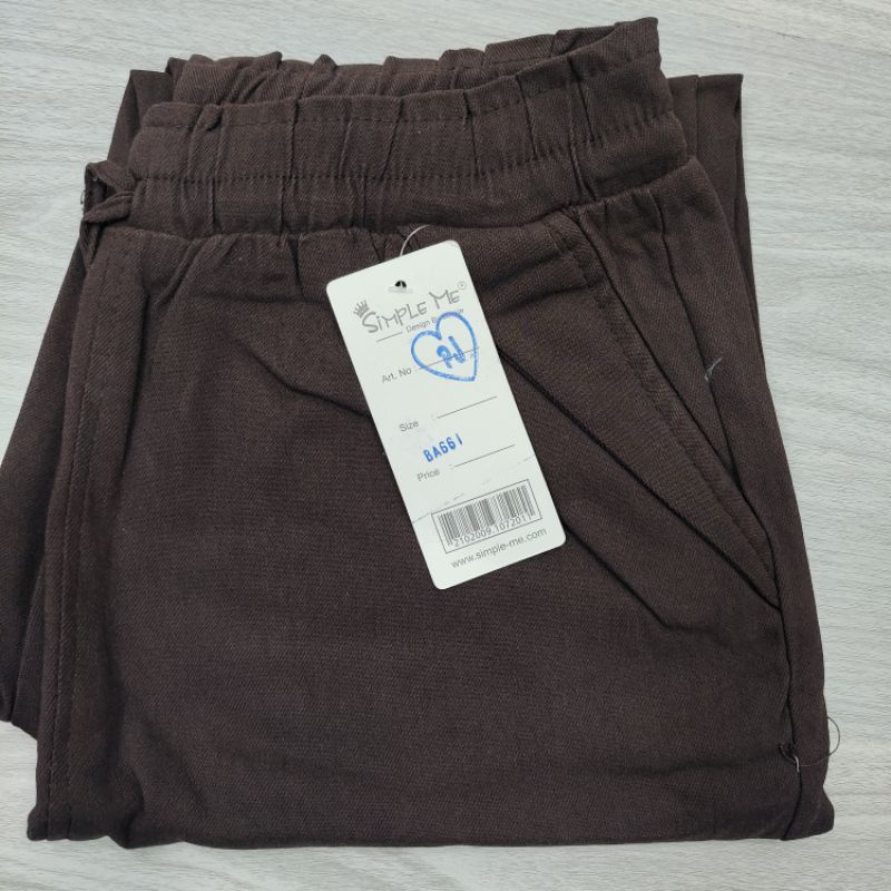 BAGGY PANTS WANITA IMPORT STREECH//CELANA PANJANG WANITA TEBAL POLOS