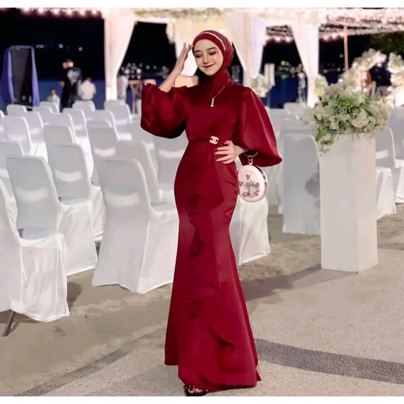 IVORY DRESS PREMIUM SATIN TUNANGAN