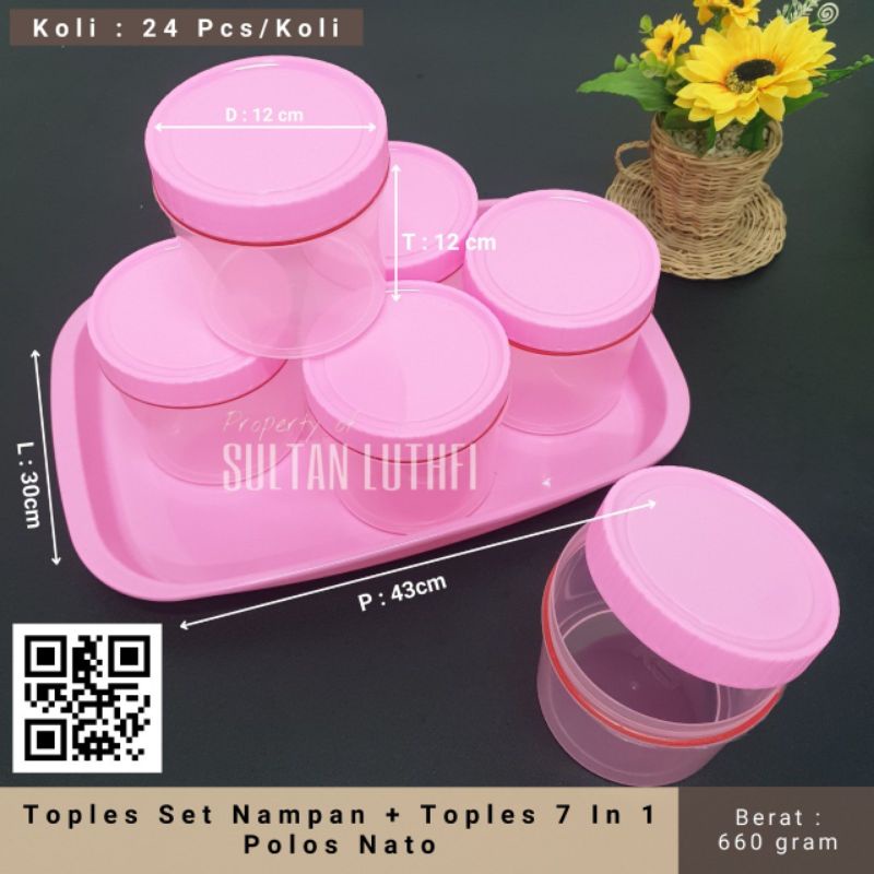 Toples Set Nampan + Toples 7 In 1 Polos
