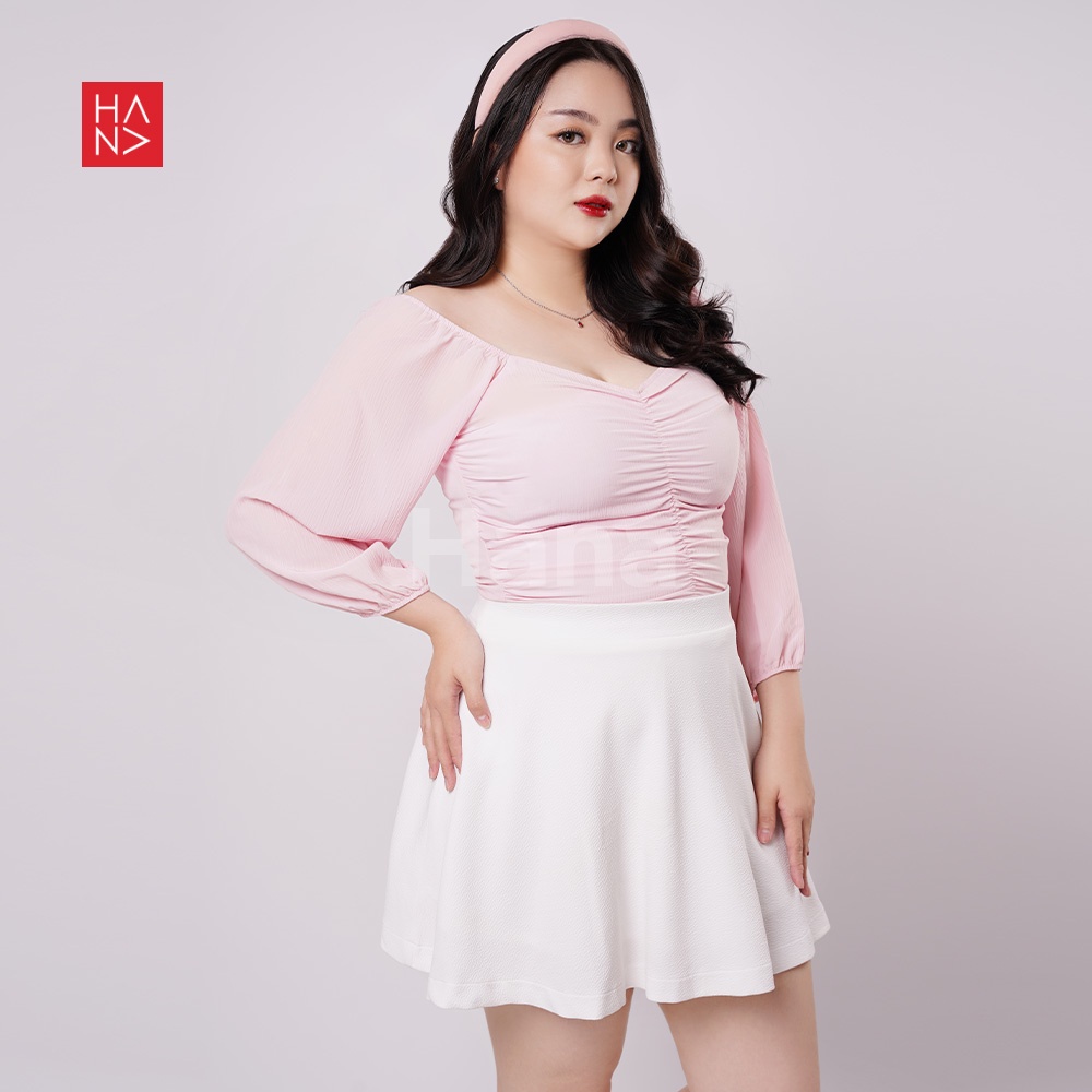 Hana Fashion - (Big SIze) Hailee Sabrina Blouse Wanita / Atasan Crop Wanita - TS293