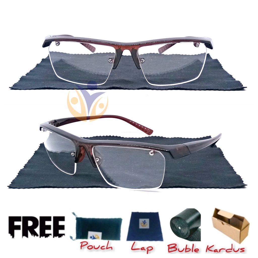 Kacamata hitam fashion rimless trendy anti UV400