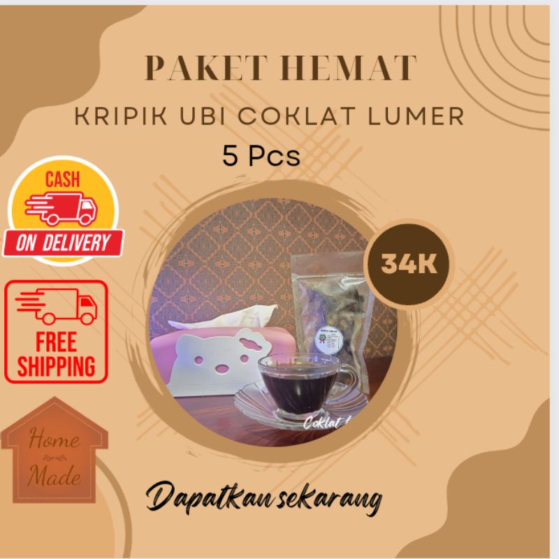 

Paket Hemat Kripik Ubi Coklat Lumer 50gram