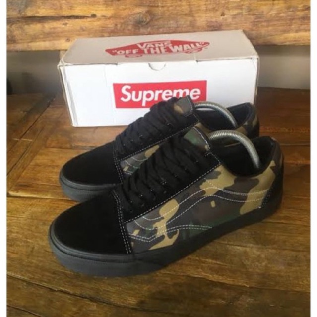 VANS OLDSKOOL VAULT OG LX X SUPREME &quot;WOODLAND CAMOUFLAGE&quot; SS2015 ORIGINAL 100%