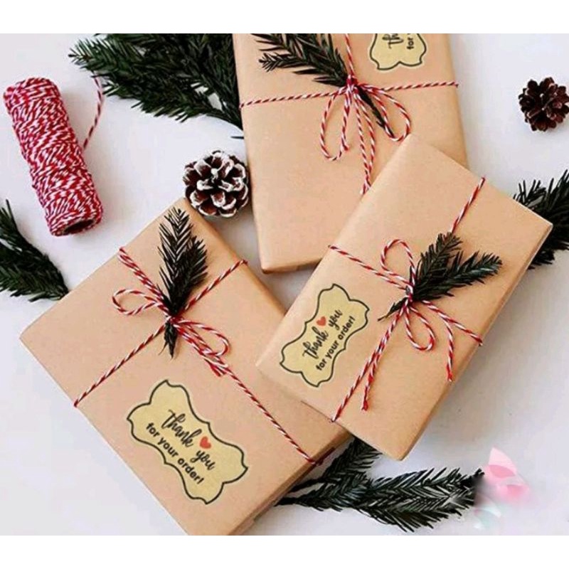 120Pcs Stiker Ucapan Terima Kasih Panjang Sticker Thank You For Order