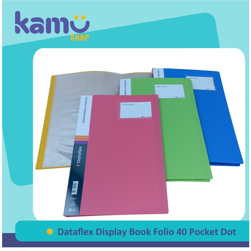 

Dataflex Display Book Folio 40 Pocket Dots / Clear Holder / Document Keeper DF - 862