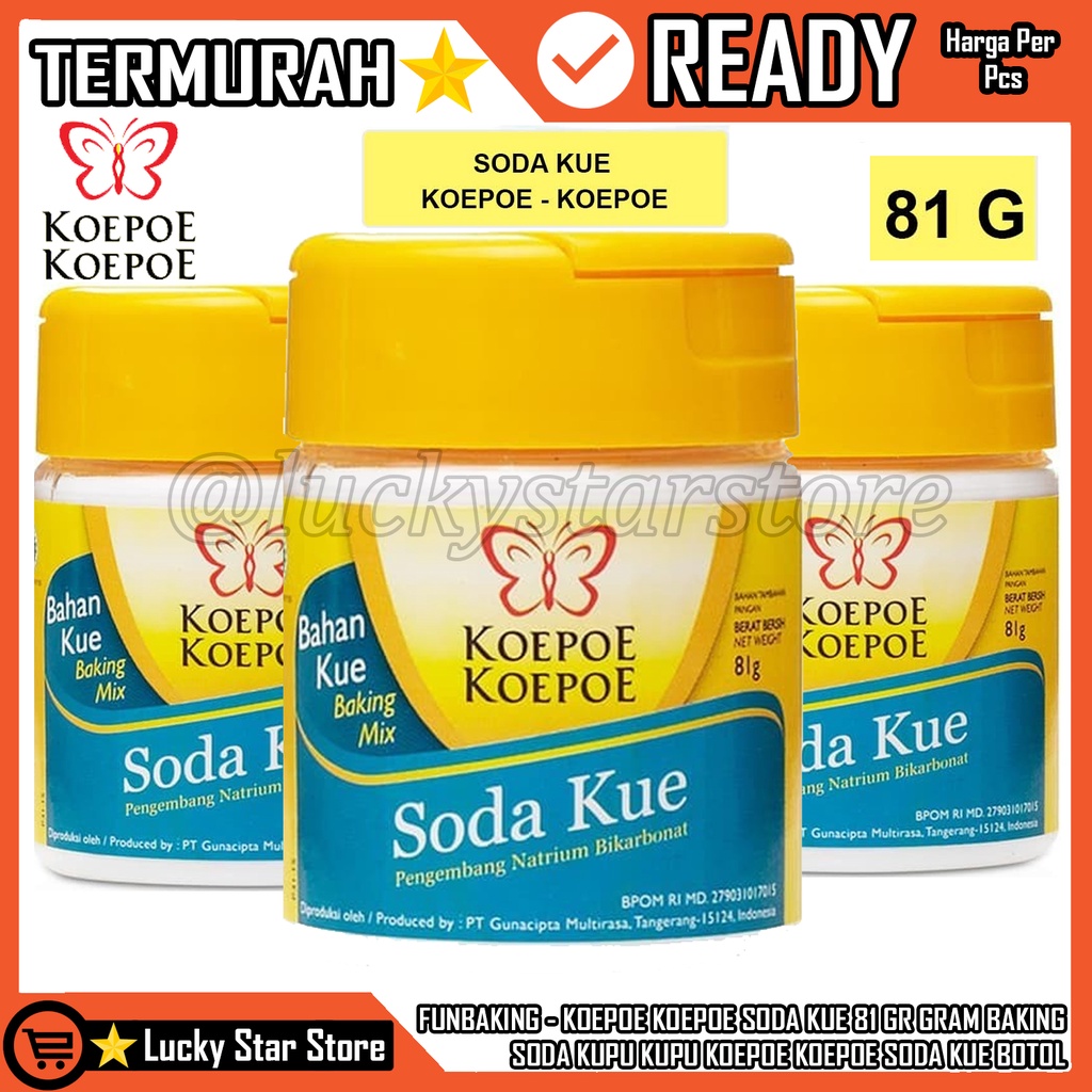 

FUNBAKING - KOEPOE KOEPOE SODA KUE 81GR / BAKING SODA KUPU KUPU KOEPOE KOEPOE Kupukupu SODA KUE 81GRAM SODA KUE AMAN UNTUK DI KONSUMSI HALAL BAKING POWDER PODER KUE BAHAN BAKING PEMBUATAN MAKANAN