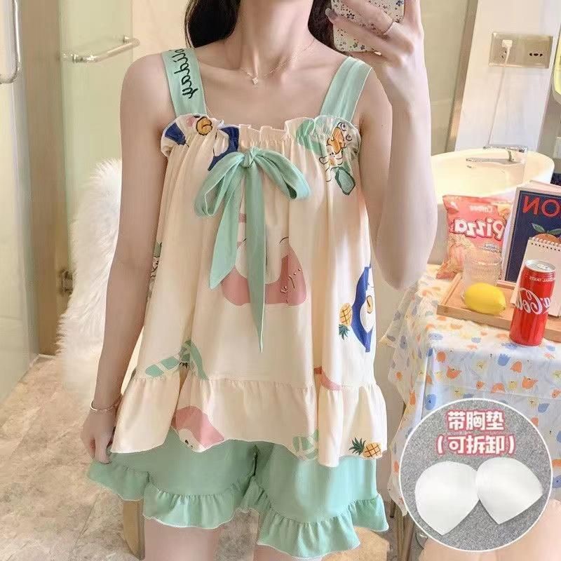 Piyama wanita tali satu import/baju tidur wanita import+busa/Piyama murah/Piyama wanita