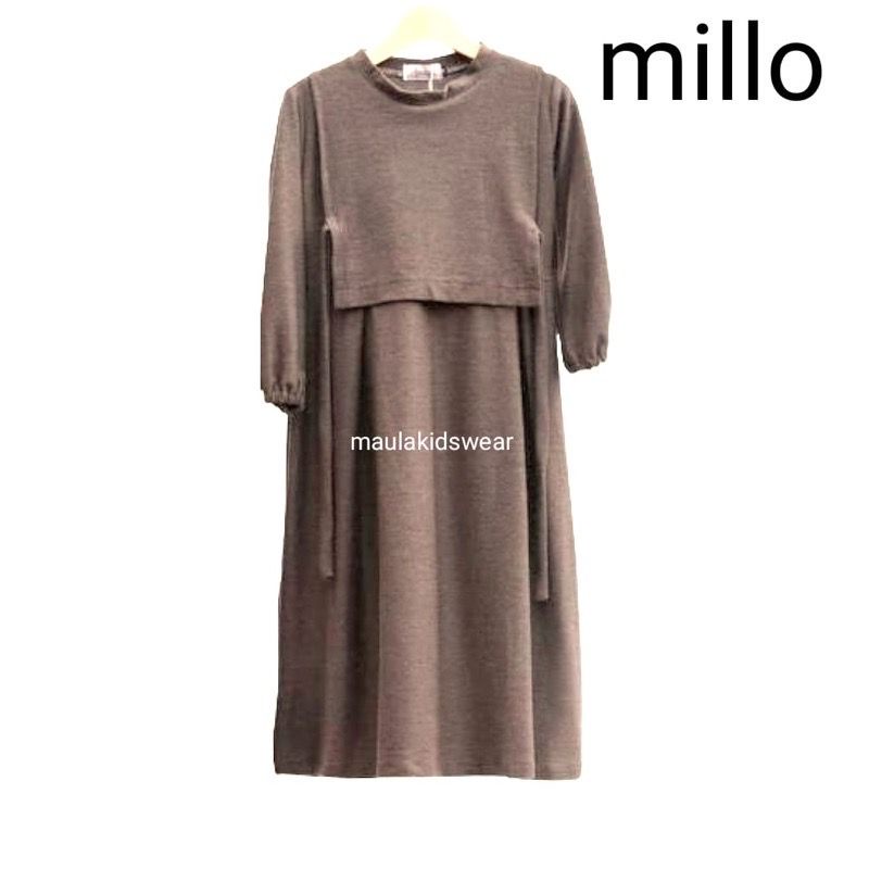 Gamis Bayi Vest Maudy Perempuan Polos Katun 0-4 Tahun milo