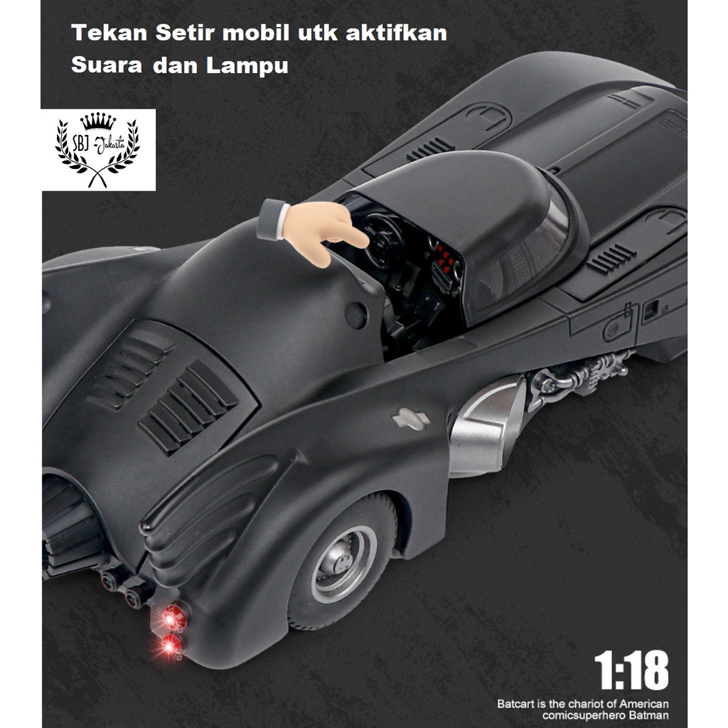 DIECAST 1989 Batmobile Original DC Licensed Skala 1:18 Metal Alloy Mobil Klasik BatMobile Original