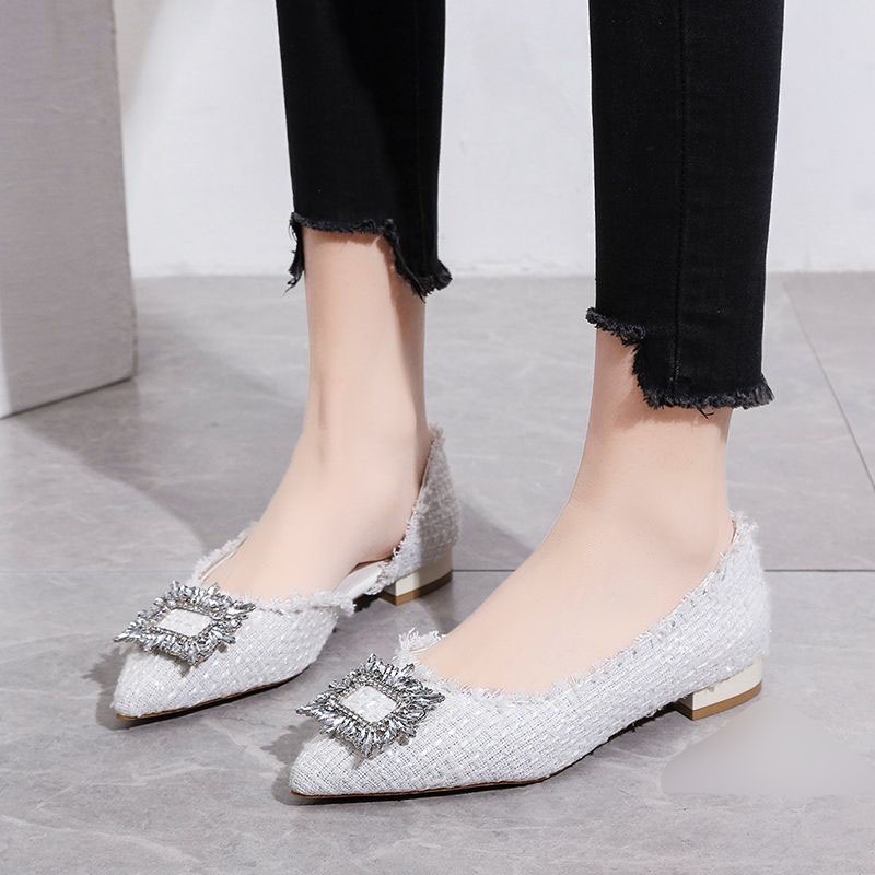 RYX - Fluttering Snow Sepatu Slip-On Heels Hak Wanita Fashion Casual / Pesta - Ori Import