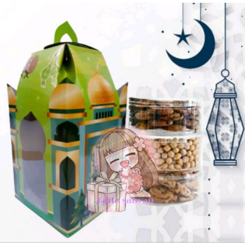 

KOTAK KUE LEBARAN KOTAK HAMPERS PARCEL IDUL FITRI TOPLES BOX PACKAGING EID MUBARAK