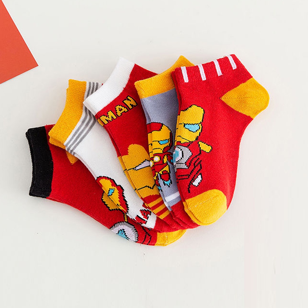 BRGUNIK Kaos Kaki Socks Sock Laki Laki Superhero Ironman KK040