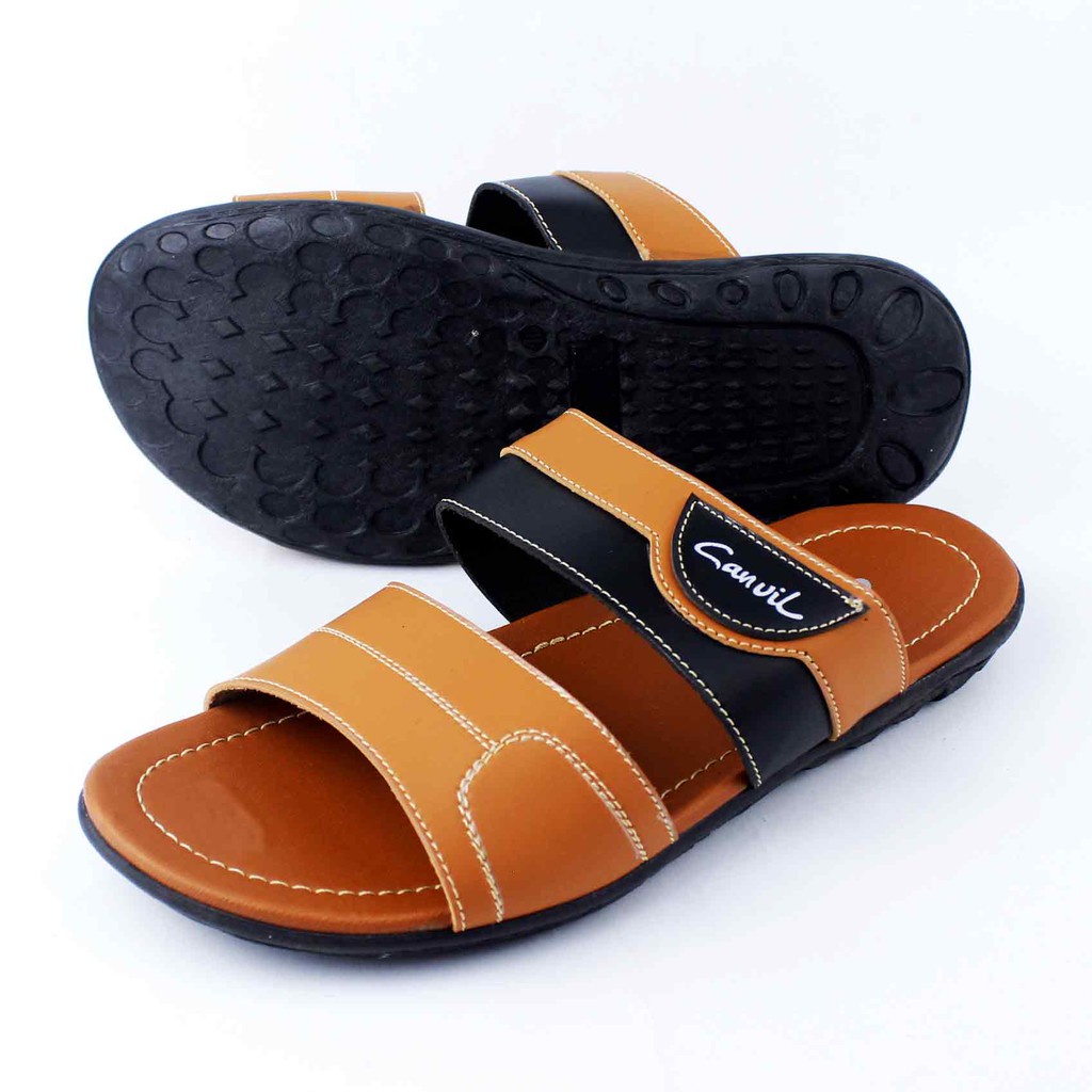 Furenic Sandal Pria Kulit Slide Slop Selop Dewasa Original Leather Series Kode L.02