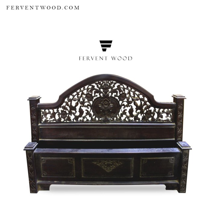 Dipan kayu jati ukir ranjang kayu