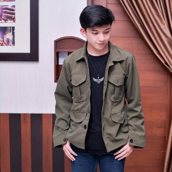 jaket pria Kemeja Parka Pria Army / Kemeja Jaket / Outer Pria Hijau Army Terbaik(D9L6) Jaket Pria Pa
