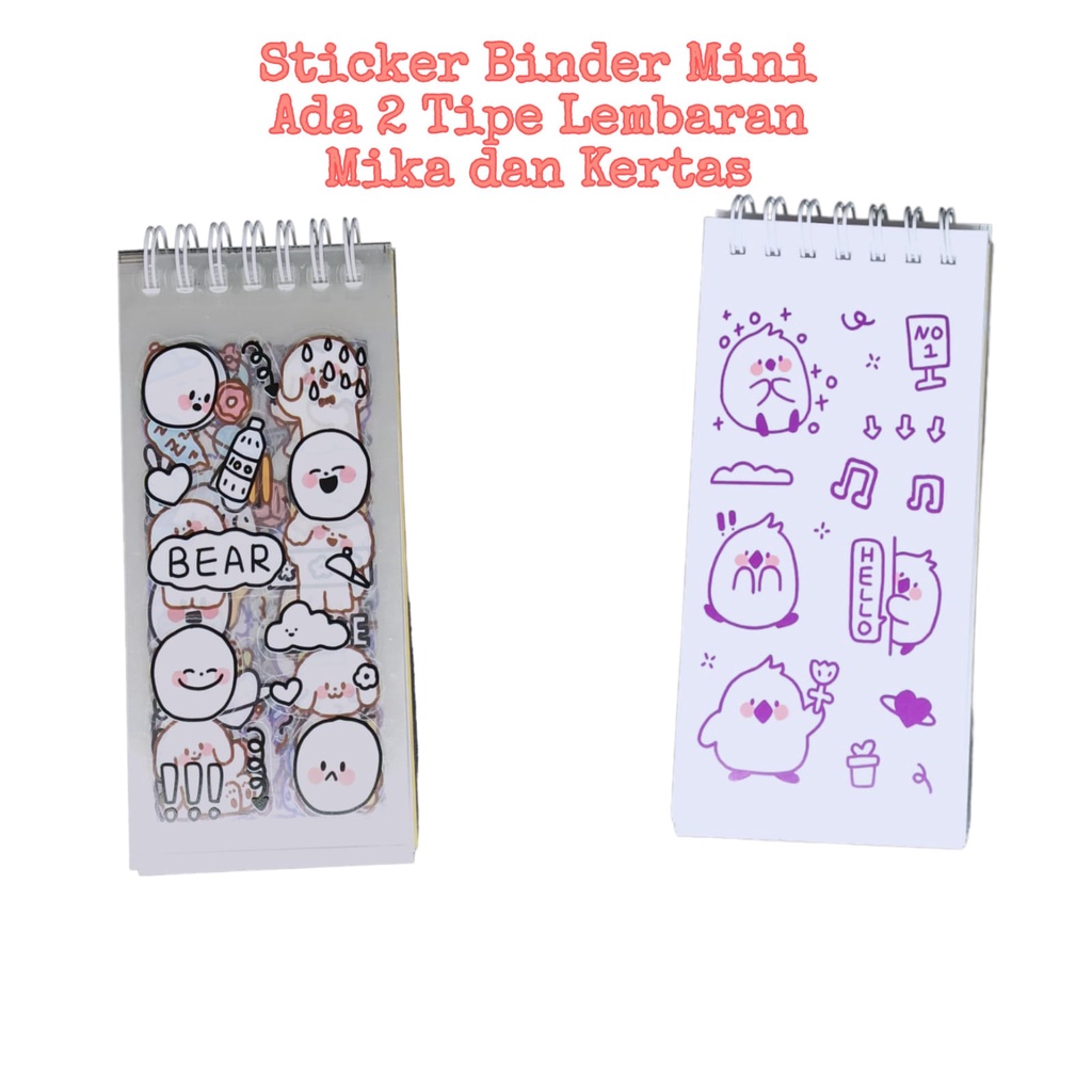 

STICKER BINDER BERBENTUK MINI 2 TIPE LEMBARAN MIKA DAN KERTAS