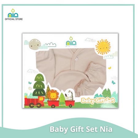 NIA Baby Set Paket Kado Baju Bayi Newborn Unisex Motif Polos 0-3 Bulan