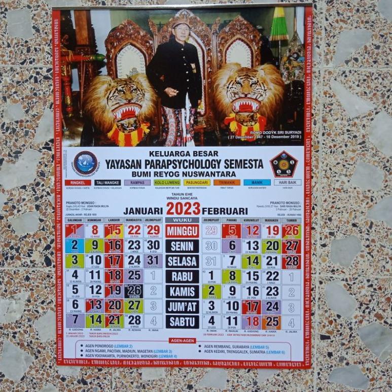 

COD Kalender Jawa 2023 YPS Yayasan Parapsychology semesta Kalender kejawen Tanggalan 65