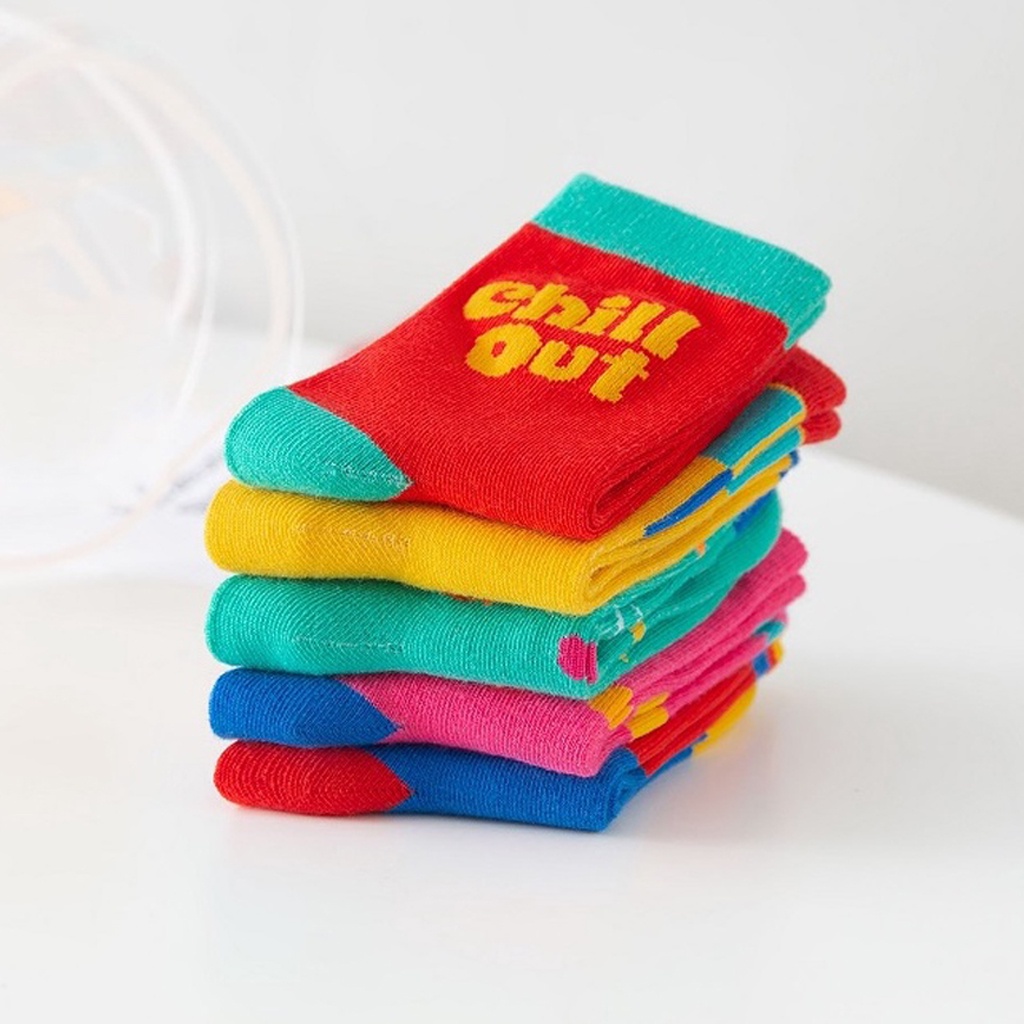 ☀INDOLAND☀ Kaos Kaki Chill Out Anak Motif Karakter Kaus Kaki Bayi Lucu KK052