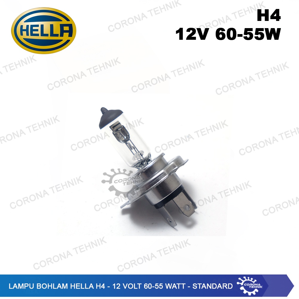 H4 - 12 Volt 60-55 Watt - Standard Lampu Bohlam Hella