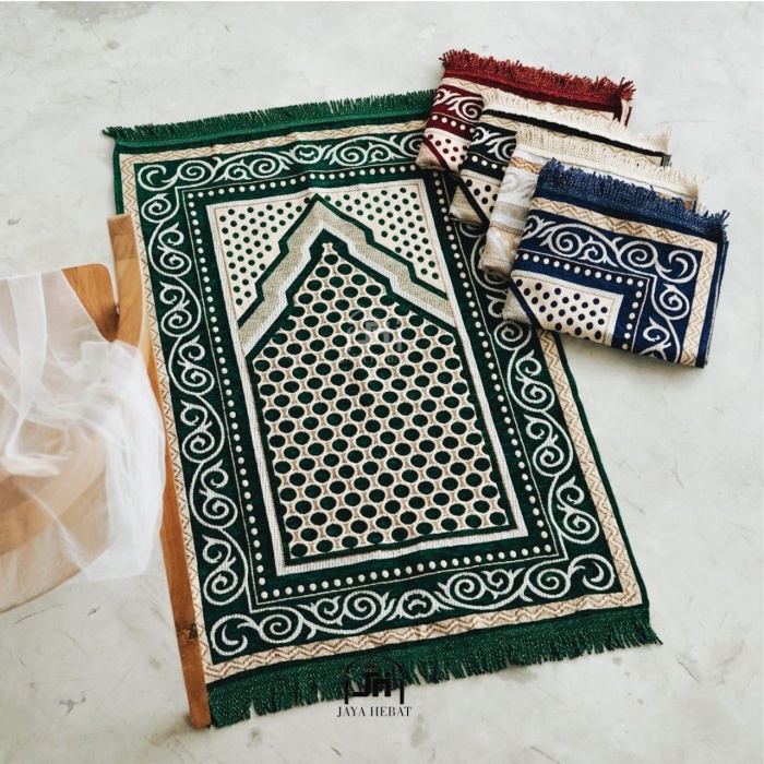 Sajadah SAJADAH DEWASA TURKEY TURKI BENANG MAS KUALITAS EXPORT FARIDA - Hijau(B6B0) Sajadah Turki Pr