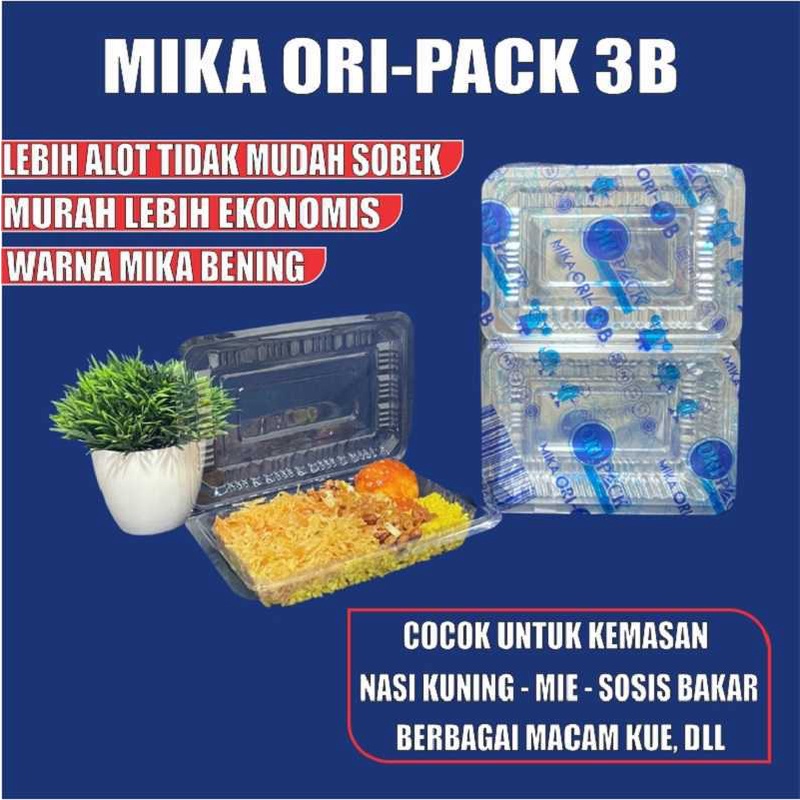 Mika Kue Tray Box Nasi Uk 3 Tempat Kemasan Jajanan Pasar Plastik Bening Murah