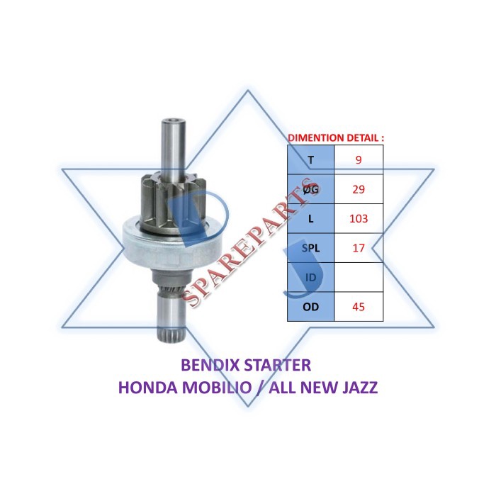 BENDIX STARTER MOBILIO ALL NEW JAZZ
