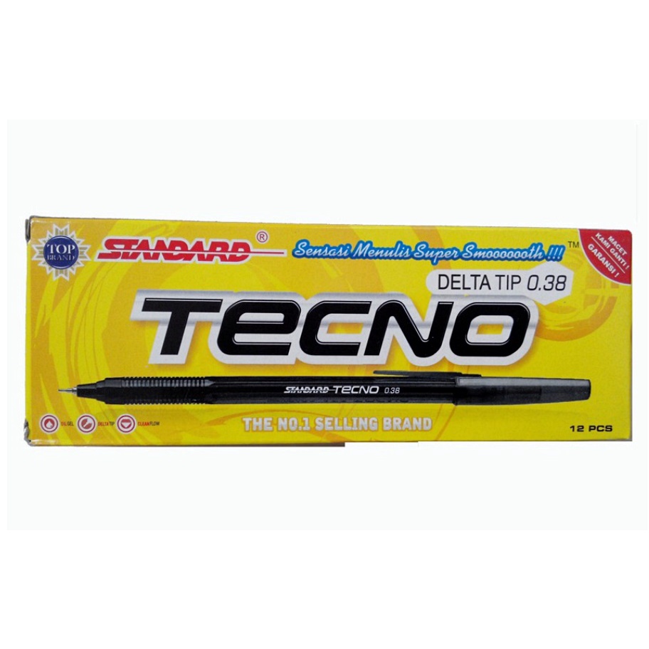 

Ballpoint / Pulpen / Pen / Bolpen STANDARD TECNO 0.38 - Hitam 12 Pcs 1 Lusin BELI 5 Lusin GRATIS 1 LUSIN BOLPENKU